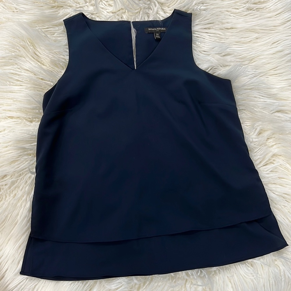 Banana Republic Sleeveless Blouse  Navy Blue Size XS